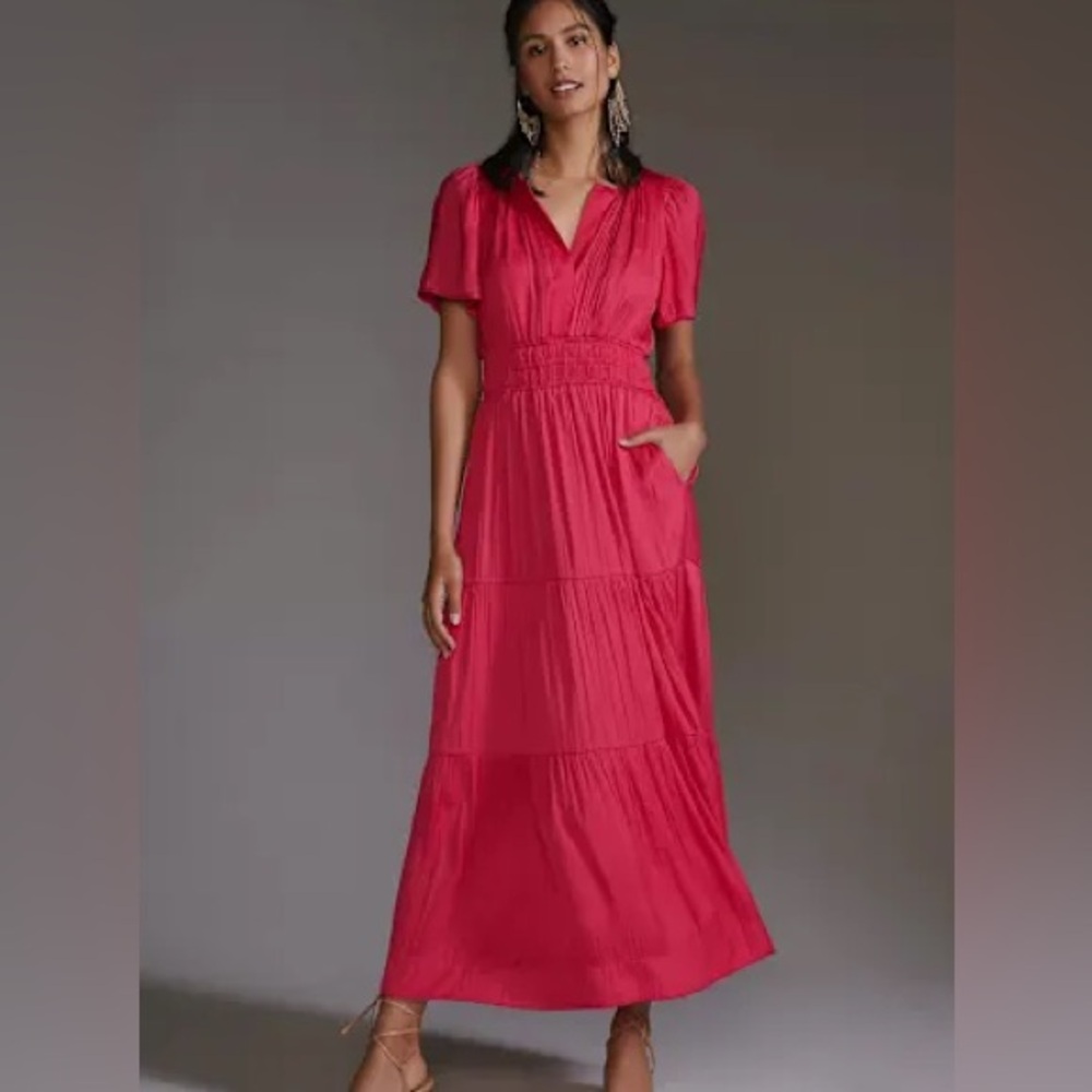 Anthropologie Somerset Magenta Maxi Dress